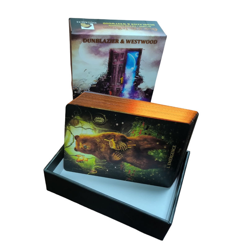 3.5'' X 5'' 350GSM C2S Cards And Guide Book Printing With Matte Lamination And 2.5mm Greyboard Foiled Top/Bottom Box
